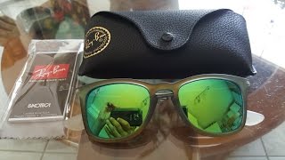 Unboxing Ray Ban RB4221 6169/3R in Light Green Mirror