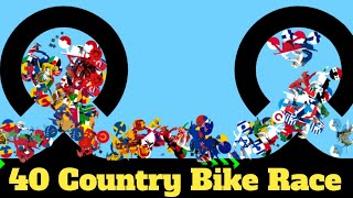 40 Country Motorbike & 39 Elimination Dirt Bike Race Tournament in Algodoo - Motocross Racing