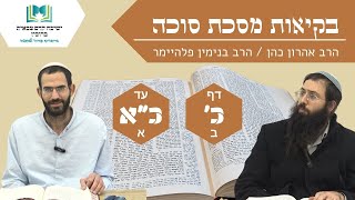 בקיאות מסכת סוכה | דף כ: - כ"א. | הרב אהרן כהן והרב בנימין פלהיימר