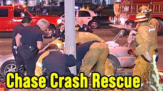 Redondo Beach Police Chase Pursuit Ends In Crash Rescue