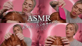 ASMR Most Popular Hair Play Triggers ✨(hair brushing, scalp scratching, hair pulling & hair play)