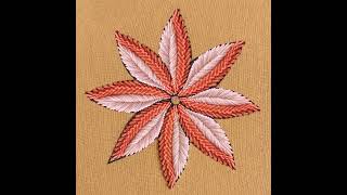 Fishbone & Feather stitch flower/Hand Embroidery very easy sun flower needle work-knitting 3D