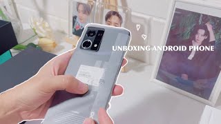 unboxing new android phone aesthetic from shopee☁️📤🍊