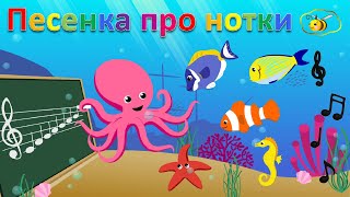 Песенки для детей: Учим ноты. Песенка про нотки. Музыкальный мультик видеоклип