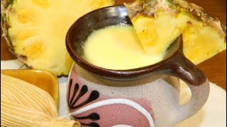 Delicioso atole de cáscara de piña 🍍 con arroz