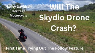 Female Being Followed On On My Harley Davidson Heritage!  Oh, It's My Skydio Drone!