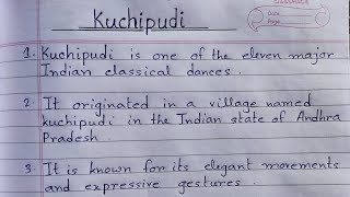 10 lines Essay on Kuchipudi || Kuchipudi Essay in English | Few easy lines on Kuchipudi