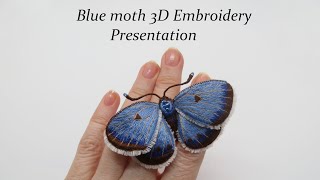 Blue moth 3D Embroidery Presentation