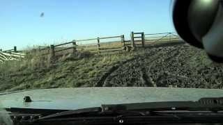 Driving across Halvergate marshes (Near Weavers Way) in a Suzuki Jimny