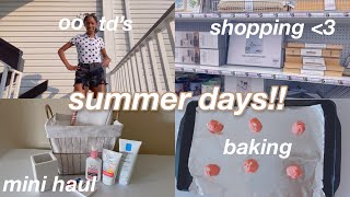 summer days vlog// strawberry cookies, skincare haul, ootd’s + more!