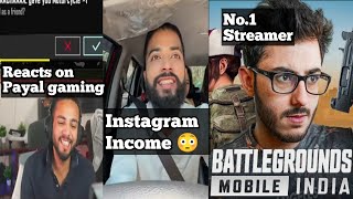 Elvish yadav reacts on payal gaming | Uk07 rider instagram income | Carryminati now no. 1 streamer