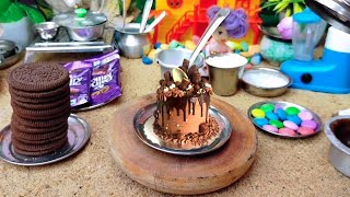 Miniature Oreo Biscuits Chocolate Cakes |Dairymik Cake Recipe |  Mini cake Recipe | Minicooking |