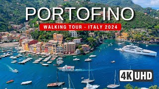 PORTOFINO Walking Tour 4K 60fps ⛵ ITALY 2024  🇮🇹  w/SUBTITLES