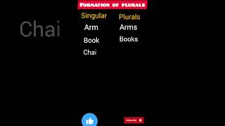 # Formation of Plurals# English Grammar # Shorts # YouTube Shorts @ Shampa's study