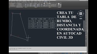 Tabla de Rumbos, Distancias y Coordendas Automatizadas en Autocad Civil 3D    12-19