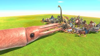 巨大イカ vs すべての生き物がでかすぎ、こわすぎ、やばすぎた【 Animal Revolt Battle Simulator 】