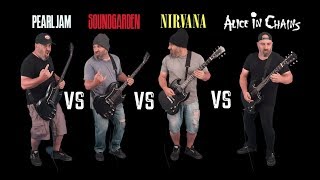 Ultimate Grunge Guitar Riffs Battle (Pearl Jam VS Soundgarden VS Nirvana VS Alice in Chains)