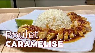 POULET CARAMÉLISÉ avec du riz, tout simplement délicieux ( 20 min.)