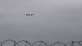 Ryanair very windy but smooth landing at a very windy Manchester Airport