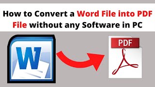 How to Convert a Word File into PDF File without any Software in PC ( Hindi- Urdu).