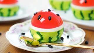 수박을 왕창 갈아 넣은  미니 수박 젤리 케이크 / Mini Watermelon Jelly Cheesecake 🍉🍉 / Summer Dessert