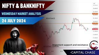 Banknifty & NIFTY Analysis | Prediction for 24 JULY 2024