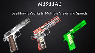 Colt 1911 Short Recoil Demo in Cutout view and X-Ray: Animation of the M1911A1 functions