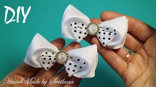 Бантики из репсовой ленты Канзаши DIY Grosgrain Ribbon bow Laço de Fita de Gorgurão