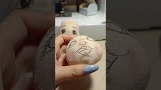 Роспись кукольного лица с открытой улыбкой. Текстильная кукла. Painting doll face. Textile doll.