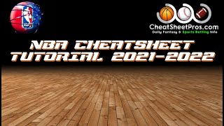 NBA 2021/2022 CheatSheet - TUTORIAL (including NBA Bet Tab!)