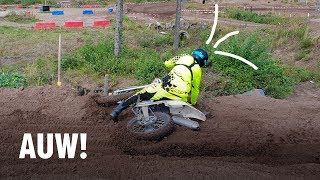 Keihard vallen tijdens Motocross cursus!