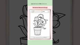 Worksheet Belajar Mewarnai Bunga untuk Anak-anak