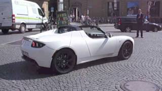 white Tesla Roadster sport in Munich