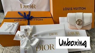 Unboxing Louis Vuitton Bag Pont 9 Dior Neacklace earring 2020 White