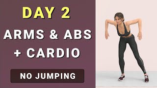 DAY 2/7: UPPER BODY Cardio Workout // No Equipment🔥 7-Day Home Workout Challenge No Jumping