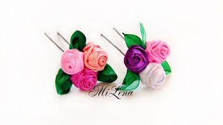 Шпильки с розочками своими руками / DIY Rose Hair Pins