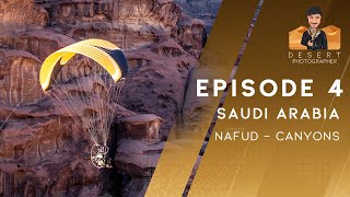 Adventure flying in Canyons of the Nafud desert in Saudi Arabia