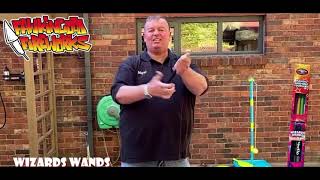 WIZZARD WANDS BY BRIGHT STAR FIREWORKS - LOOK NEW SAFE SPARKLER HANDHELD FOUNTAIN