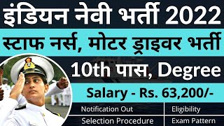 Indian Navy Staff Nurse & Civilian Motor Driver Recruitment 2022 | Indian Navy Driver Vacancy 2022