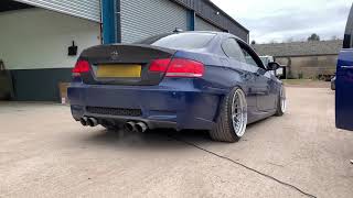 E92 335i ON AIR RIDE GETS CATLESS DOWNPIPES INSTALLED AND MHD TUNE!