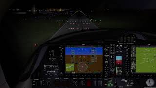 XP11 Diamond DA62 night landing at EDMA Augsburg