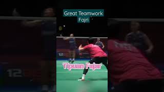 Great teamwork Fajri membuat pasangan korea mengepel lantai #video #viral #badminton