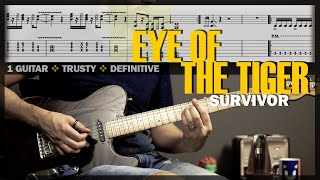 Eye of the Tiger | Guitar Cover Tab | Solo Lesson | Backing Track w/ Vocals 🎸 SURVIVOR / ROCKY THEME