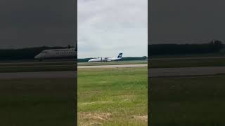 Westjet Takeoff Dash q400 #encore #plane #airportlife #airport #runway #yyc #yvr #yyz