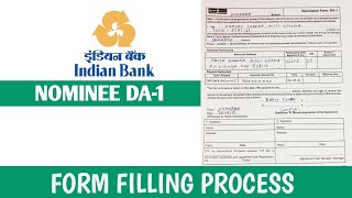 Indian Bank Nominee form kaise bhare | How to fill up Indian bank nominee form | India bank DA1 form