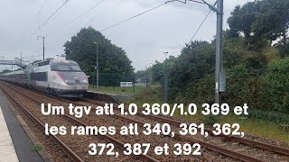 Spot en bretagne#159, Um tgv atl 1.0 360/1.0 369 et les rames atl 340, 361, 362, 372, 387 et 392