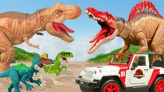 SPINOSAURUS VS CARNOTAURUS| REXY ADVENTURE 🦖 Jurassic World| Movie for Families| Red Dino