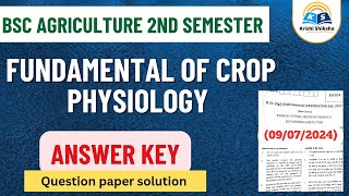 fundamental of crop physiology 2nd semester question paper solution 2024