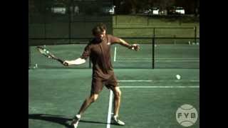 Frank Salazar Tennis Forehand - Side Fuzzy Yellow Balls