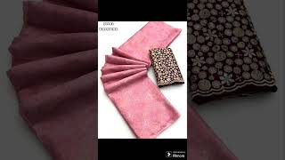 Fancy chiffon self jaquard weaving saree with rose gold foil coating 6303 474 546